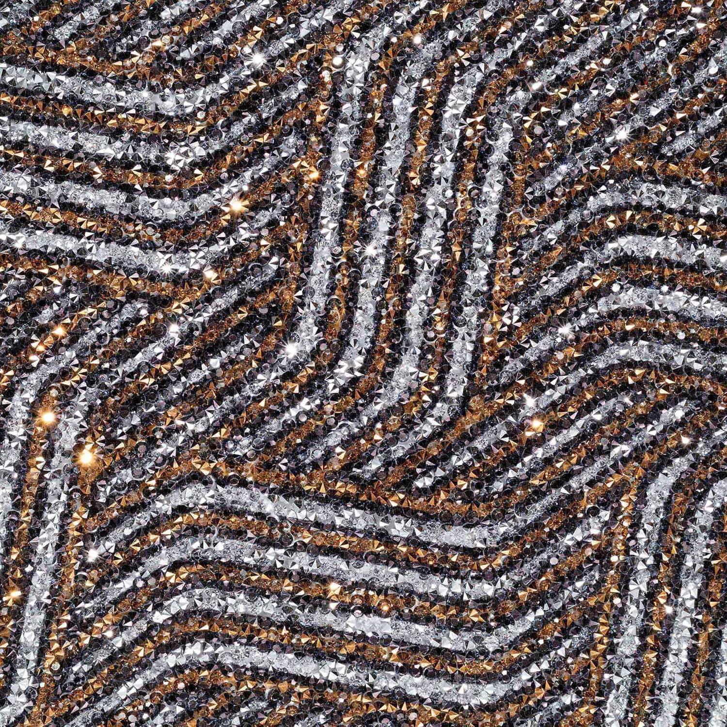 Luminous Deco Placemat, Sparkling Rhinestone Pattern, Square, 14", Sold Individually