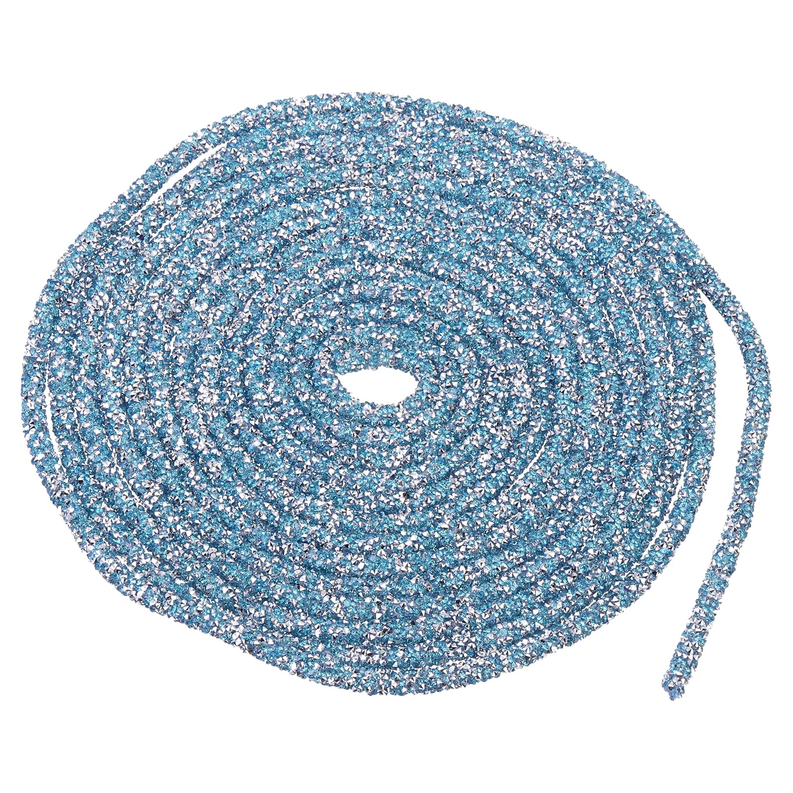 sourcing map 5 Yard 6mm 0.24 inch Glitter Sequins Rope Sequins Rhinestone Tube Cord for DIY Wedding Dresses Costume Clothing Shoes Jewelry Accessory Clear White — view 70