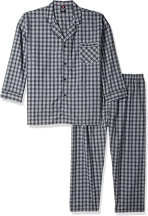 Hanes Mens Hanes MenS Big Woven Plain-Weave Pajama Set