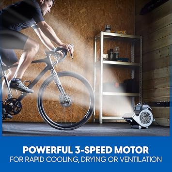 Vacmaster AM201R 3 Speed Floor Fan, 156W 550 CFM Air Mover, Utility Blower Fan, Carpet Dryer for Drying, Cooling & Circulation