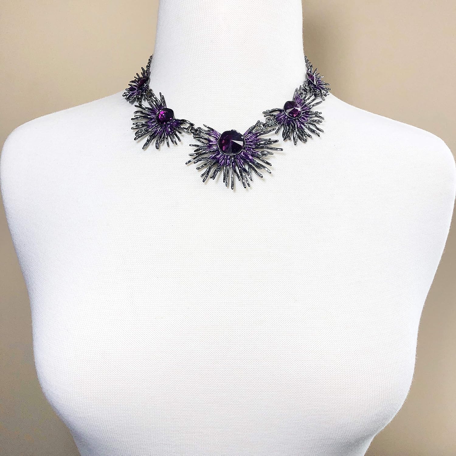 Gypsy Jewels Unique Burst Flair Stick Statement Necklace & Earrings Set - Assorted Colors