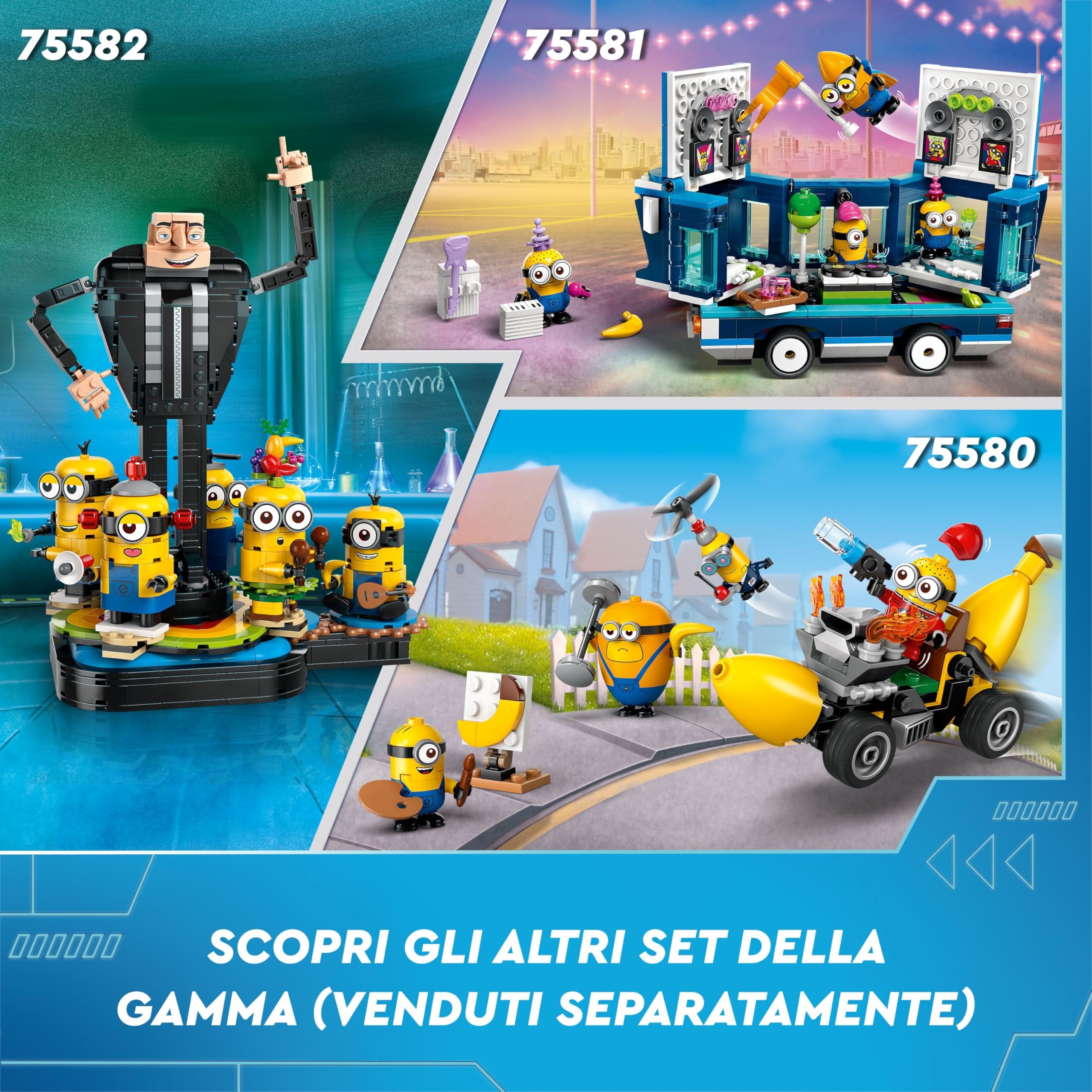 LEGO Cattivissimo Me I Minions e la Villa della Famiglia di Gru, Set dal Film della Illumination con Casa Giocattolo e Casetta sull'Albero da Costruire, Giochi per Bambini e Bambine da 8 Anni 75583