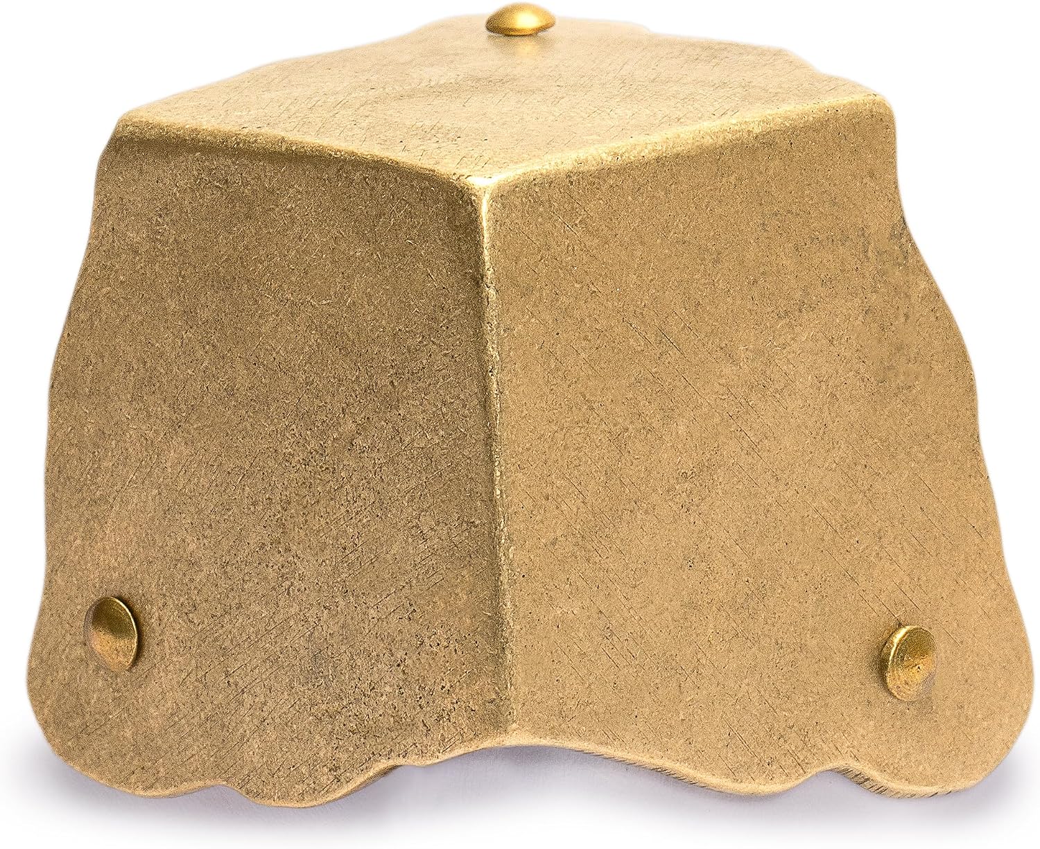 "Rounded Three-Sided" Brass Corner Plate – Set of 2, 2", by Hardware Philosophy