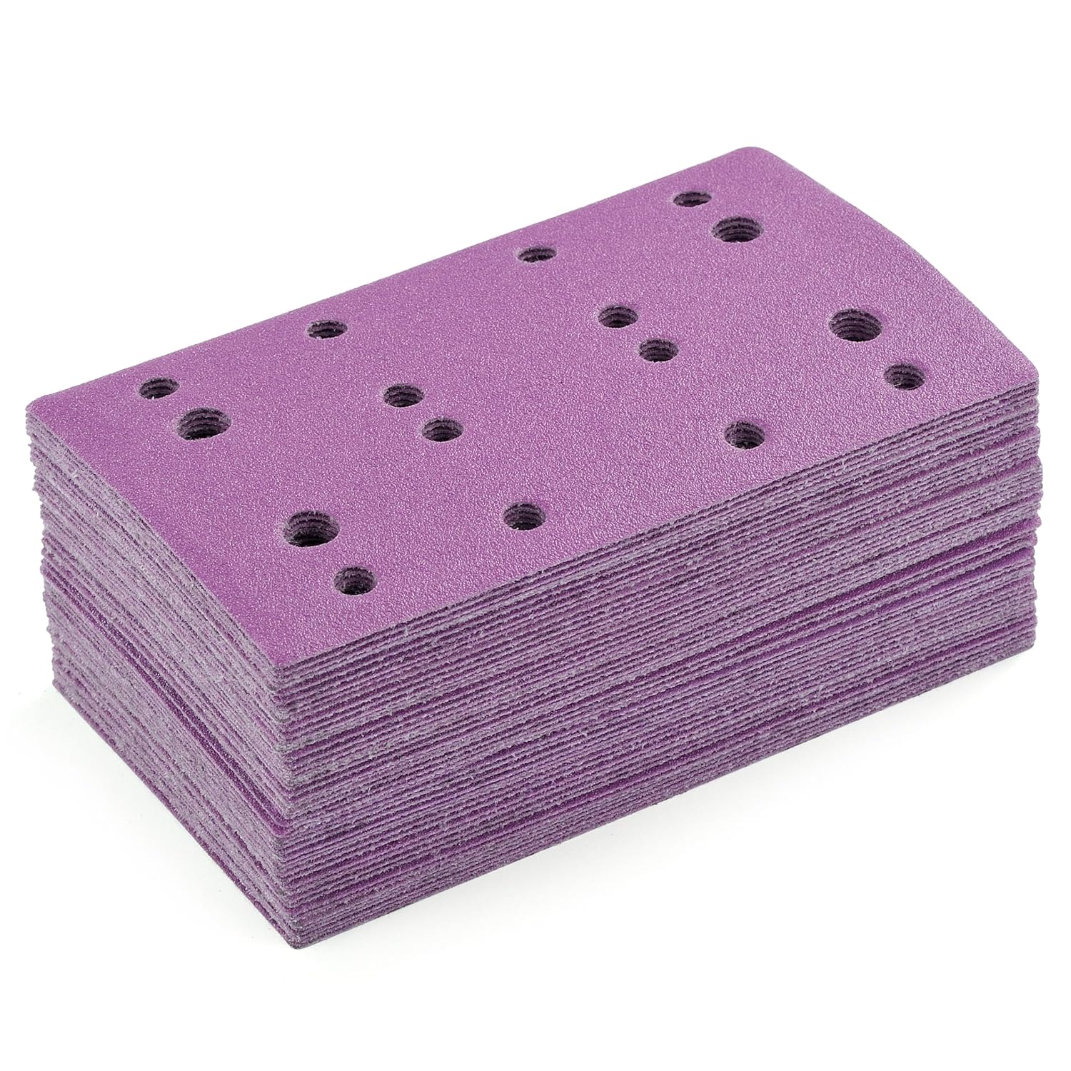 SANJAIN 120 Grit 3"x5" Sanding Sheets for Festool RTS 400 & Mirka Deos 353 - 50 Pack Hook & Loop White Fused Alumina for Wood Sanding