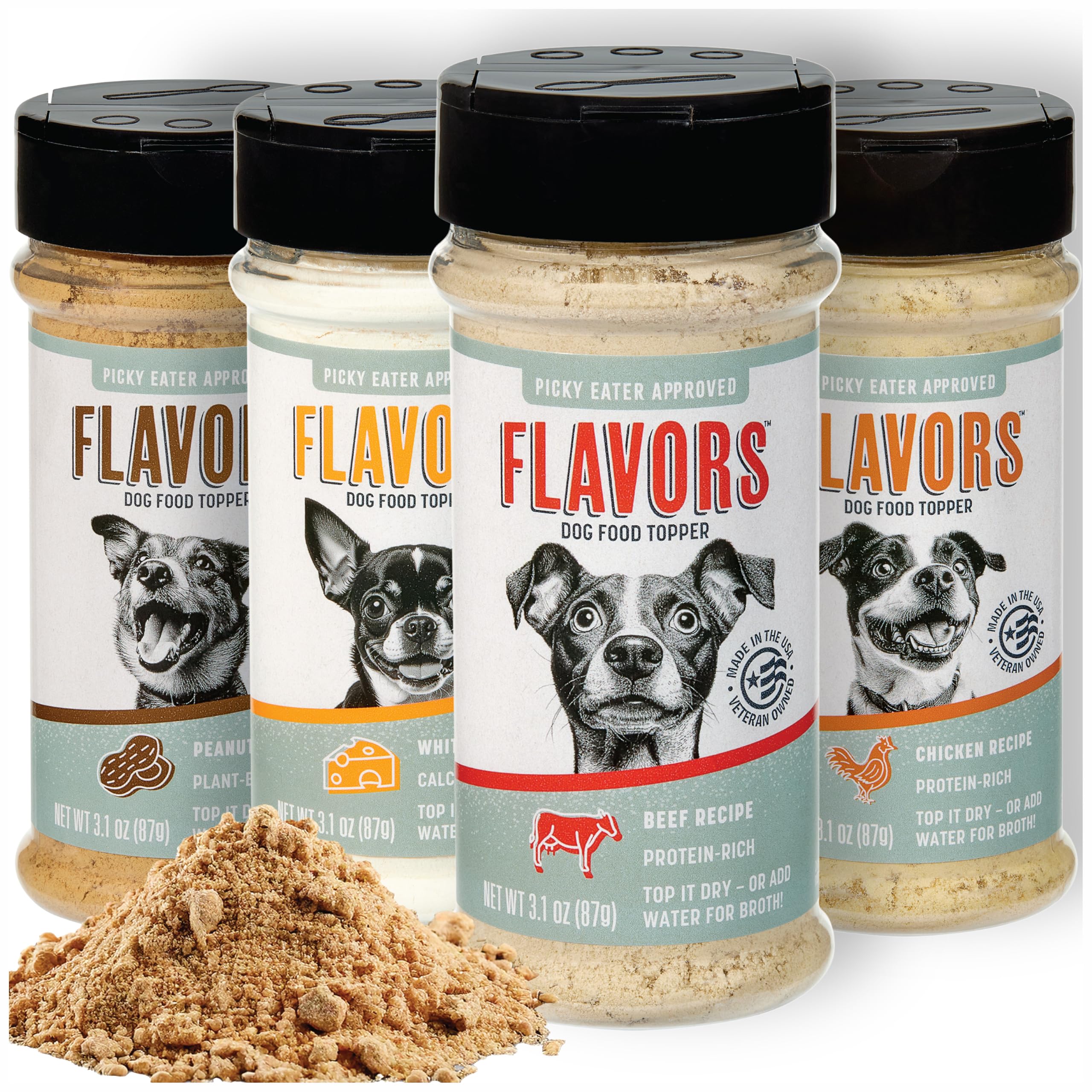 BEAUMONT BASICS Flavors Food Topper for Dogs, All 4 Recipes, 3.1oz