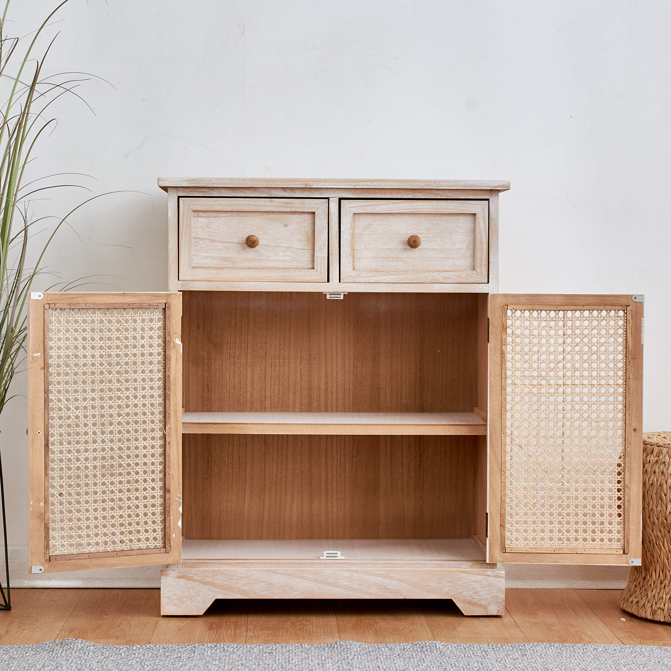 Buy Cherry Tree Furniture REGA Rattan Cane & Paulownia Wood 2Drawer 2