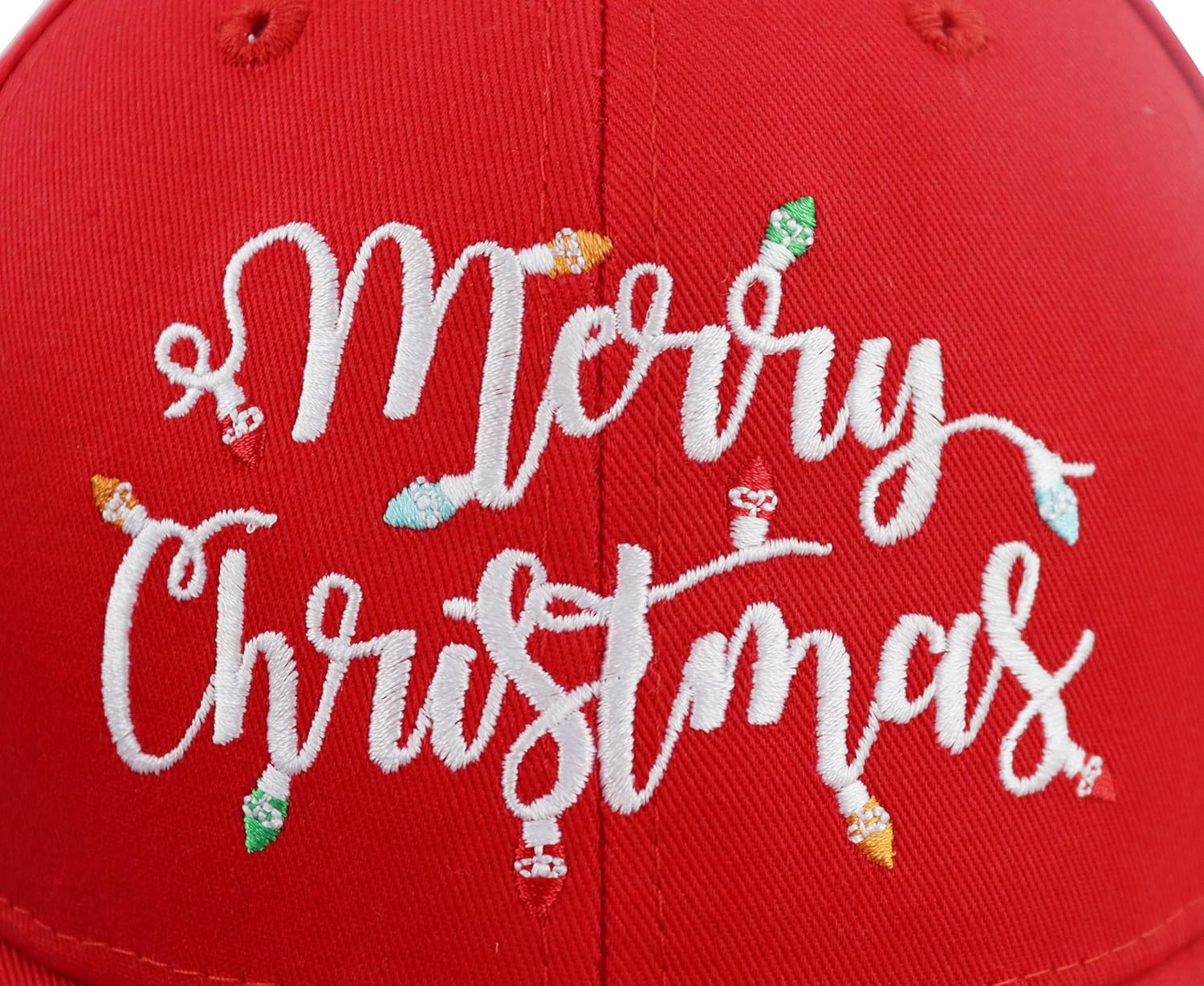 Christmas Hat for Women Men, Merry for Mom Dad, Adjustable Embroidered Cotton Red/White Santa Baseball Cap - Image 3