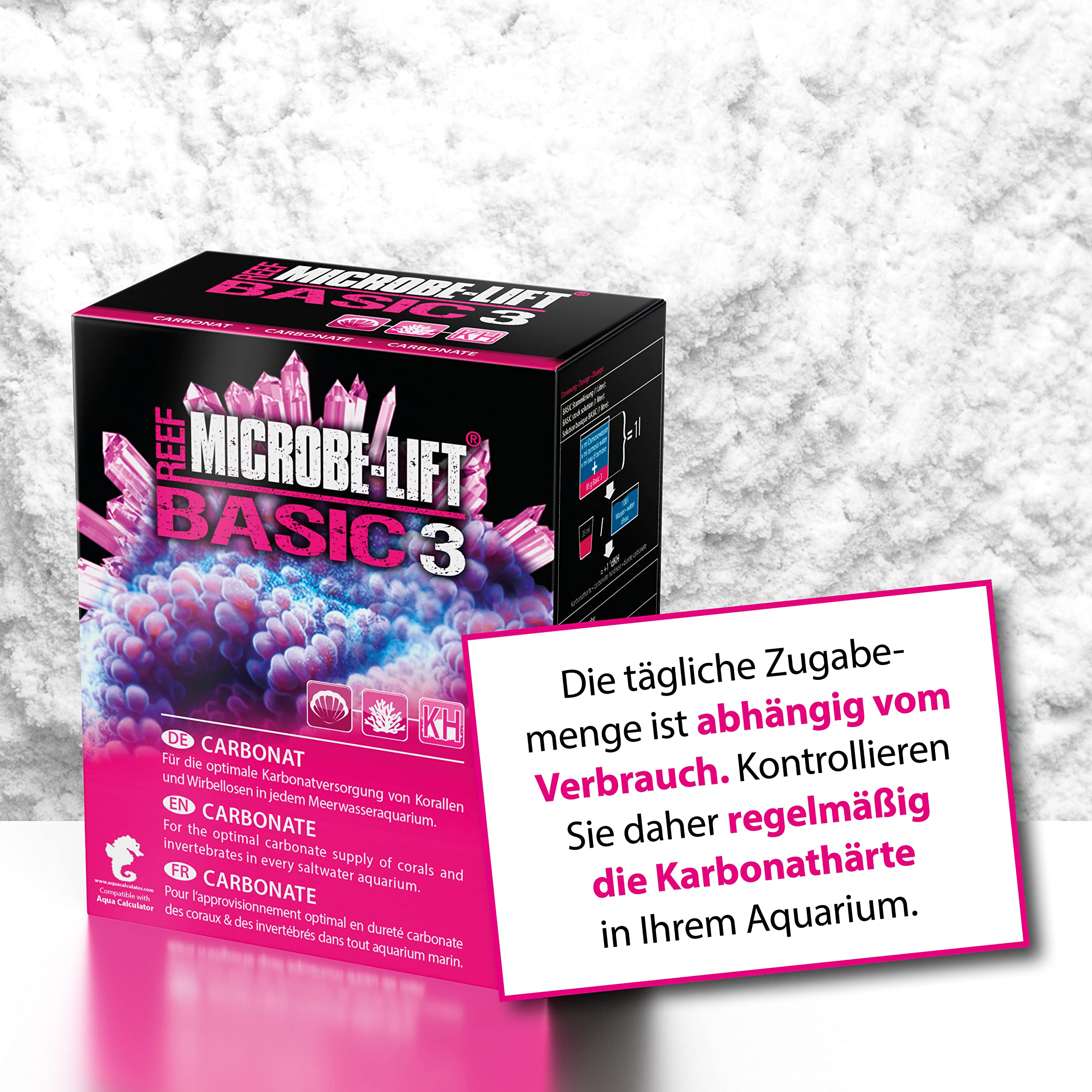 MICROBE-LIFT Basic 3 Carbonate – wysokowartościowy (KH) do każdego akwarium wody morskiej, bardzo wydajny, 1 kg