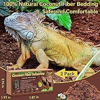 Vista 2 de Legigo Paquete de 2 sustratos de fibra de coco comprimida – Ropa de cama de ladrillo de fibra de coco 100% orgánica para reptiles, sustrato