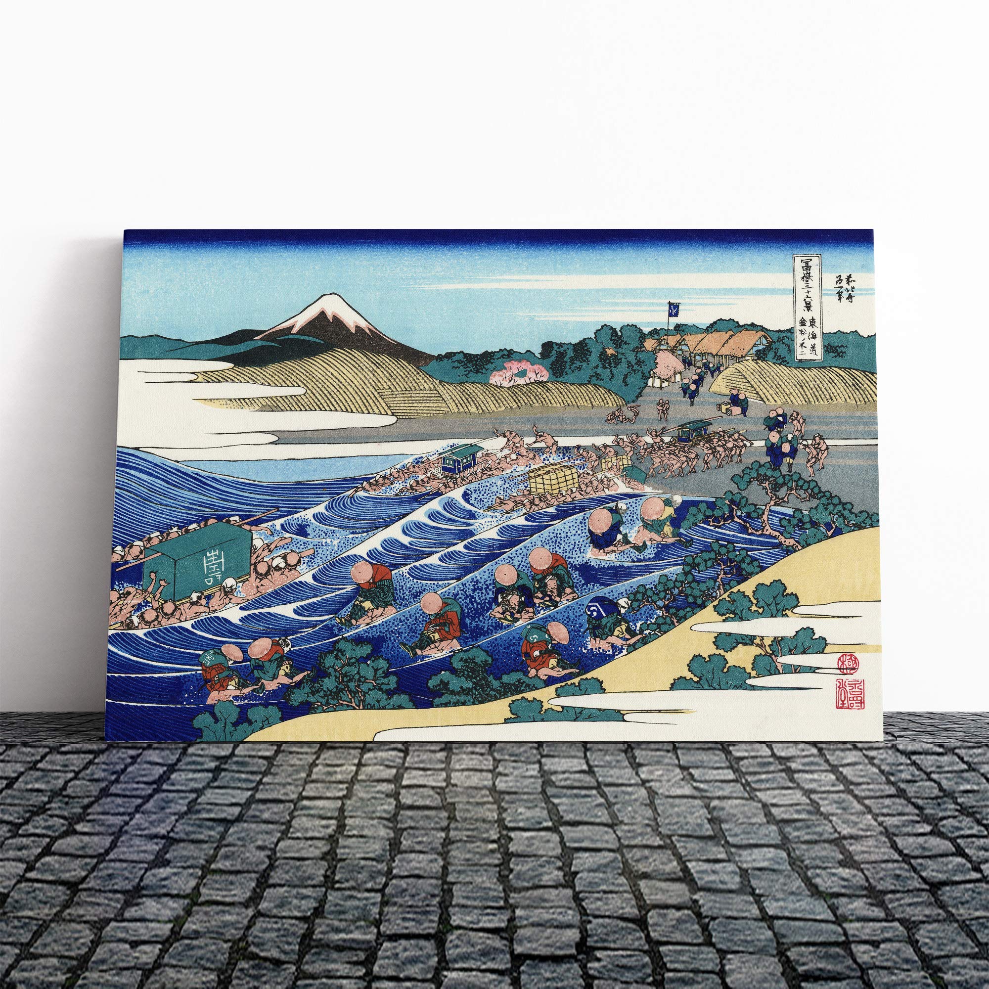 Hokusai Japanese Oriental Kanaya Canvas Print | Gallery Wrapped 30mm Frame Wall Art | 24x16 inches | Ready to Hang | Asian Picture | Living Room Bedroom Lounge Office