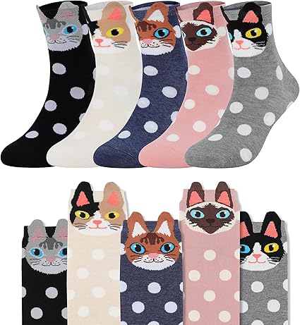 Funny Animal Socks for Women - Cute Dog and Cat Socks, Colorful Novelty Funny Socks for Animal Lover