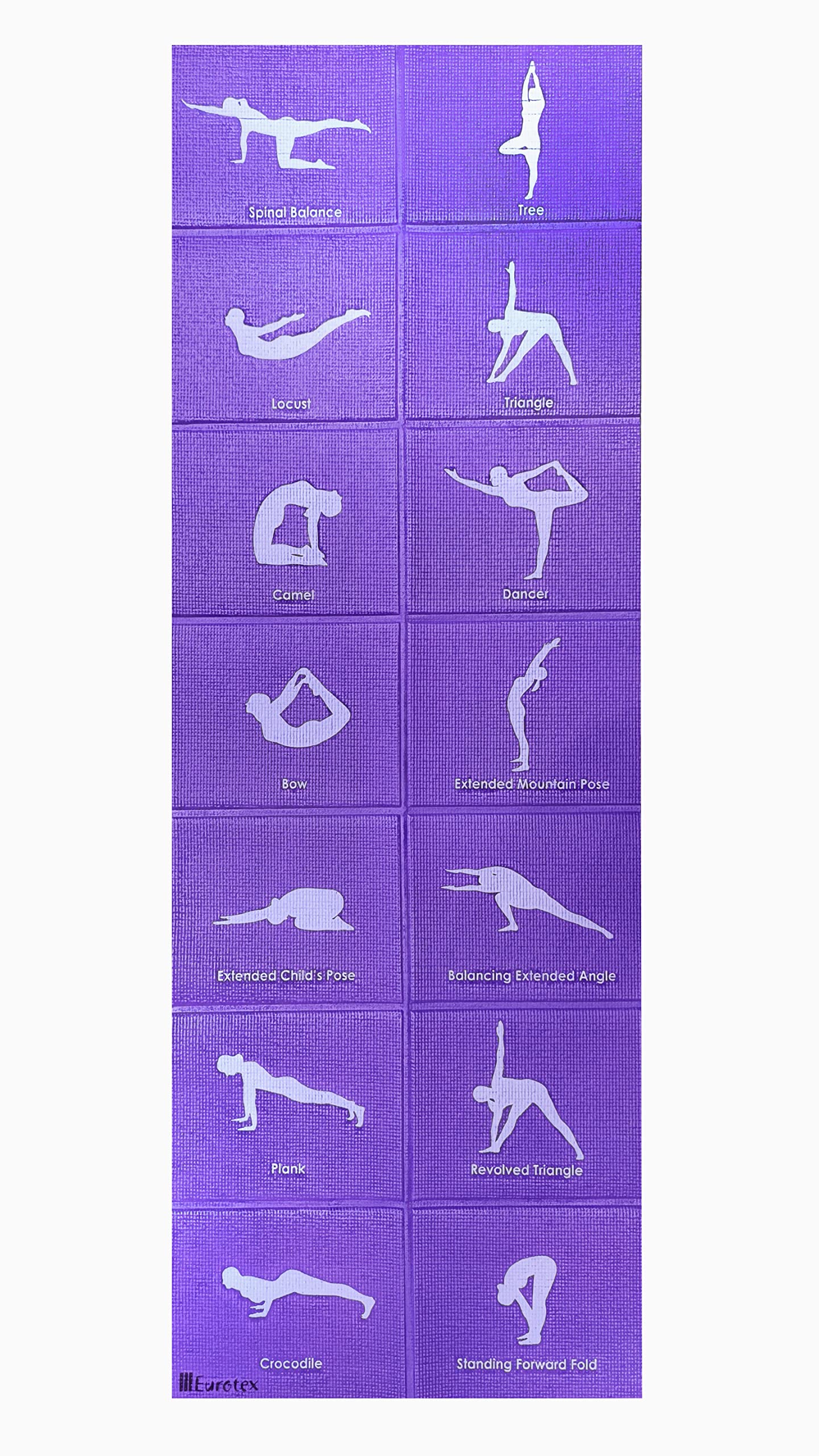 Eurotex Travel Yoga Mat Non Slip Compact Foldable Portable Yoga Mat For Traveling Gym Mat Fitness Training Pilates Exercise Mat Workout for Women Men with Carry Bag (Purple)-image-23