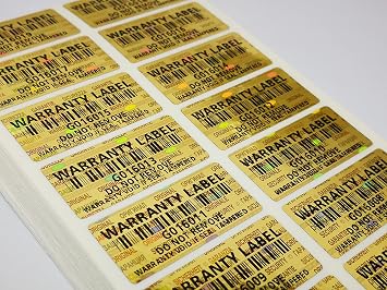 250 pcs Gold Security Seal 1.26 x 0.59 Inch, Void Hologram Stickers, Tamper evident Holographic Labels