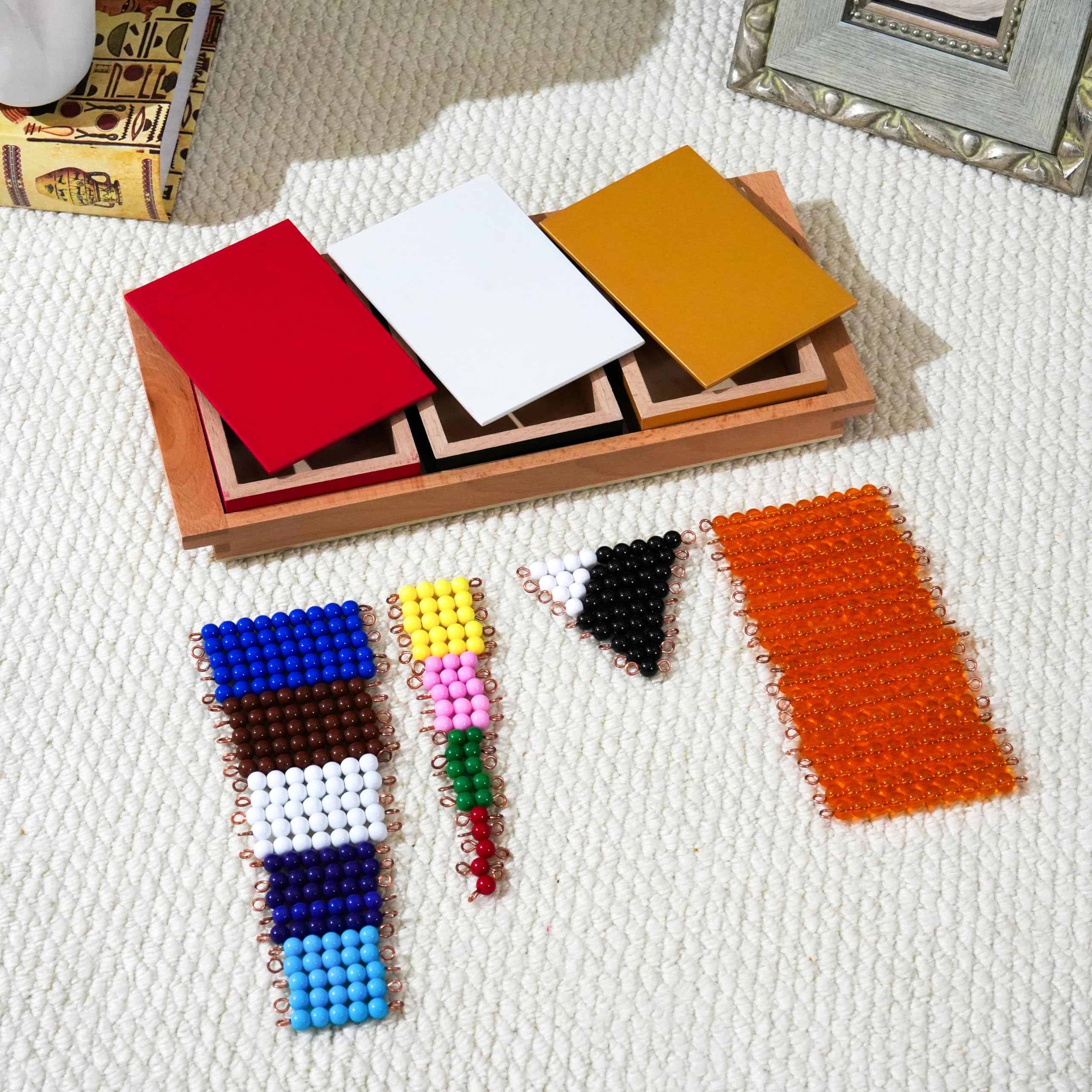 Montessori Materiali matematici, giocattolo educativo in legno per numeri e calcoli, scuola materna e elementare, scuola domestica e aule a partire dai 3 anni (gioco di serpente Montessori