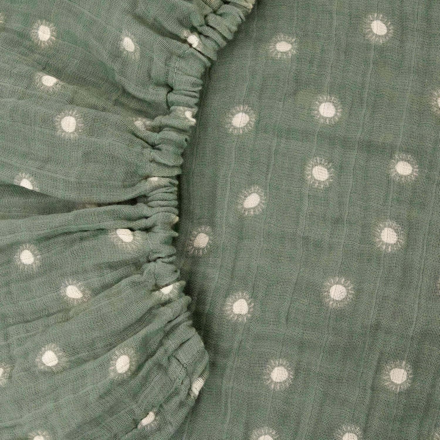 Little Unicorn Muslin Crib Sheet | Soft & Breathable Fitted Sheet for Crib Mattress | 100% Cotton 52"x28" | (Sage Suns)