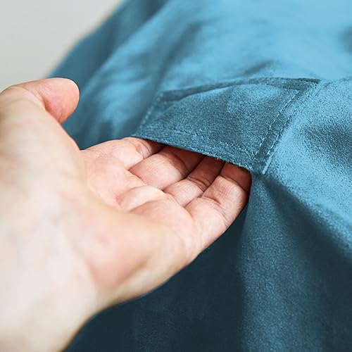 Miniatura 7 de Lumaland - Puf de lujo con funda de microgamuza en diferentes tamaños y colores, lavable a máquina, sirve como sofá grande y sofá cama gigante para