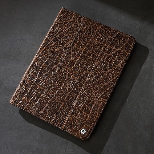 Miniatura 4 de Gexmil Funda para iPad de 987 generación (202120202019), funda de cuero genuino de 10.2 pulgadas, funda de piel de vaca con función de apagado y