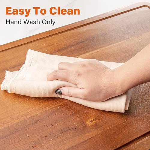 Miniatura 7 de Tabla de cortar extragrande de 24 x 16 pulgadas, tabla de cortar de bambú 2XL para cocina, tabla de cortar con ranura para jugo y asa, tabla grande