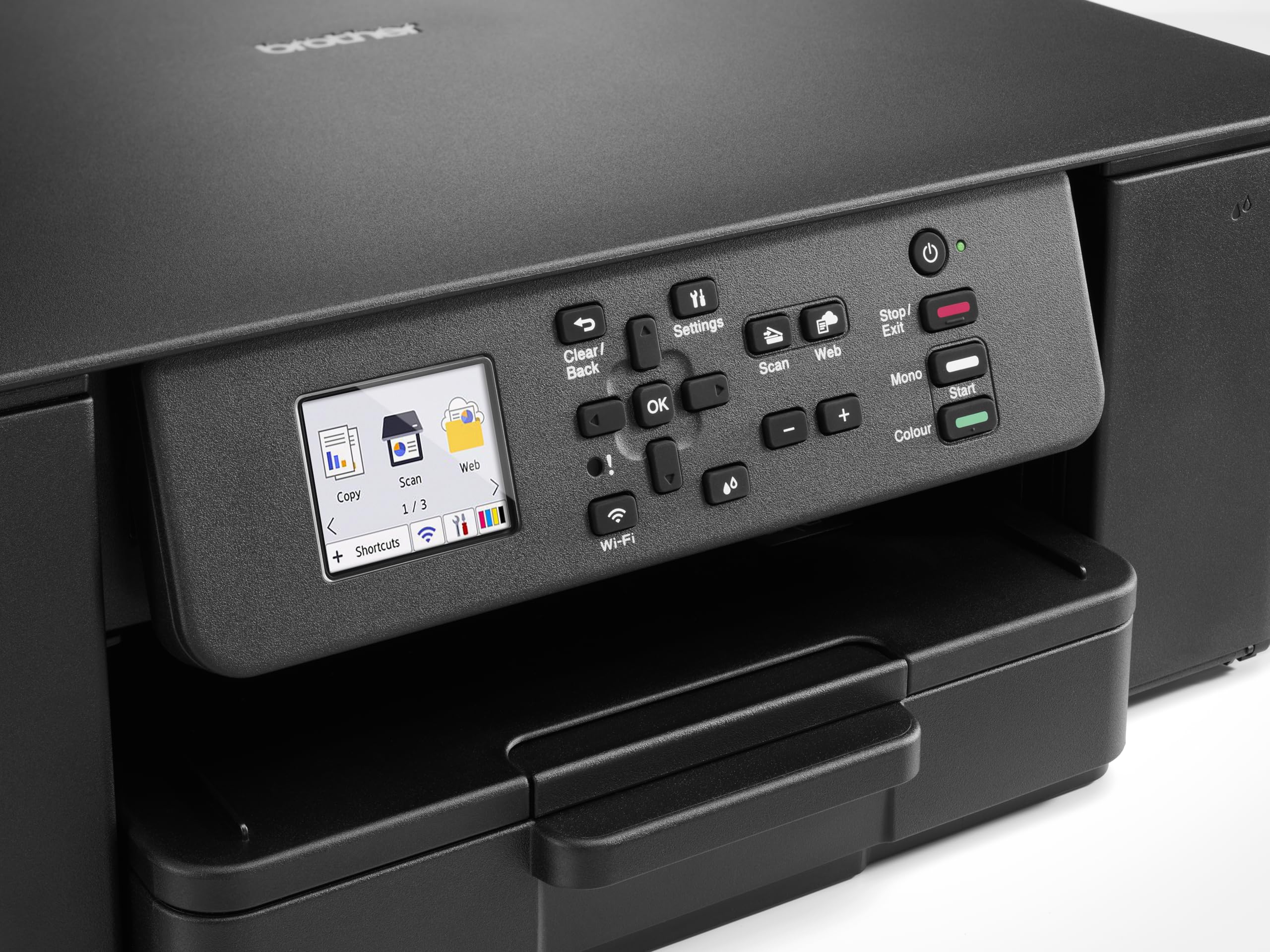 Brother DCPJ1313DW| Multifunzione inkjet a colori | Stampa fino a 16 ipm |Duplex in stampa| Display da 4.5 cm| Cassetto da 150 fogli| WiFi e USB| Stampa e Scan mobile da app| Cartucce inbox da 300 pag