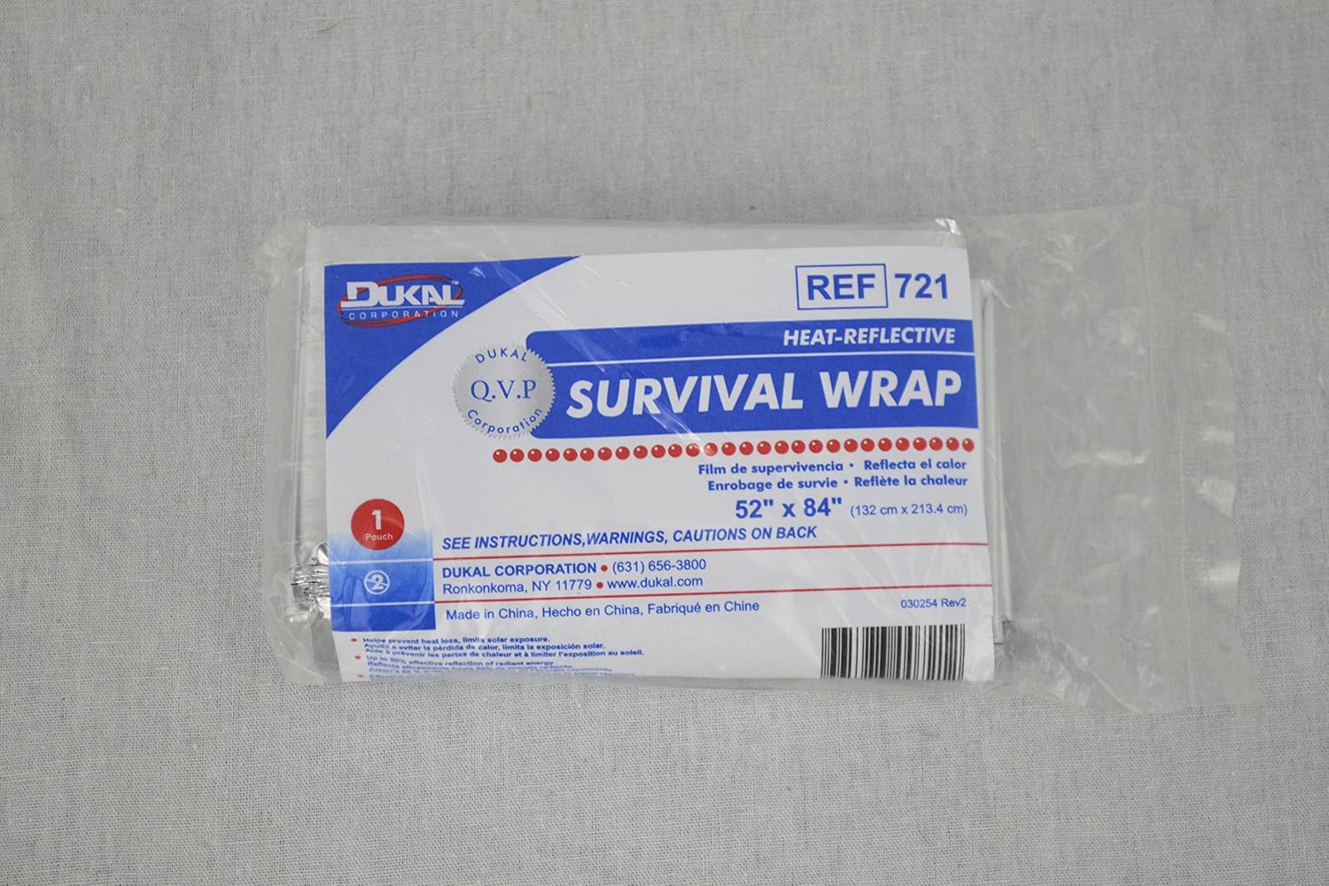 Dukal Heat Reflective Emergency Blanket/Survival Blanket : Emergency Camping Blankets : Sports & Outdoors