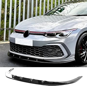 MUTUSAISI Front Bumper Lip Splitter Spoiler Compatible with 2022-2025 Volkswagen VW Golf GTI MK8, Air Chin Body Kit Accessories Gloss Black