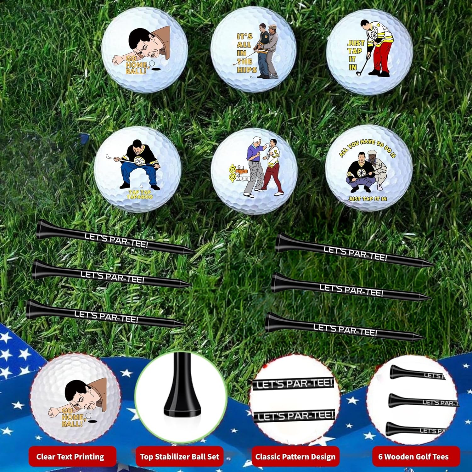 Artpreti 13 Pcs Funny Golf Balls for Men Women with Tees and Gift Box Golfing Gifts for Coworker Golfer, White - Image 3