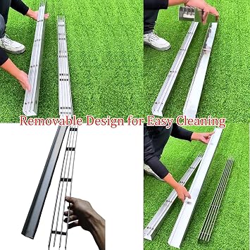 Stainless Steel Trench Drain System with Grate, Detachable Pool Deck Drain, Outdoor Narrow Channel Drain, Drainage System for Concrete Floor, Yard, Patio, Driveway Garage(3.5x4x100cm)