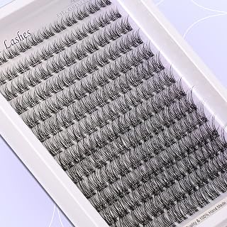 Lash Clusters Kit Invisible Band Eyelash Clusters C-Curly 8-16mm Lash Extension Kit Natural Wispy Lashes 154pcs Clusters Eyelash Extension Kit with Thin Band Lash Cluster Clear Lash