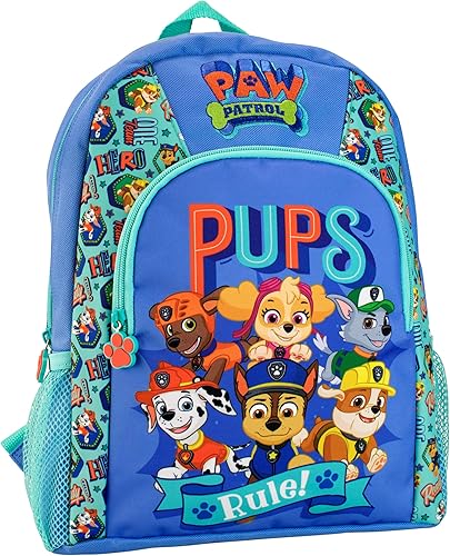 Paw Patrol Mochila Chase Marshall Rubble Skye Mochilas para niños para la escuela, Azul, Mochilas de mochila