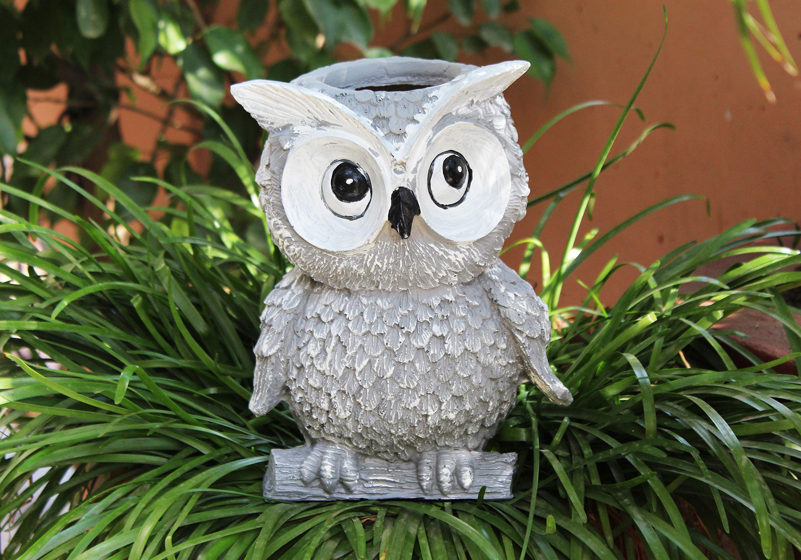 Home Decorative Cute Shaped Polyresin Owl Pot in Plant containers|Flower Pot in Desk Organizers |Showpieces for Living Room,Gift,Home d�cor|showpiece Antique|