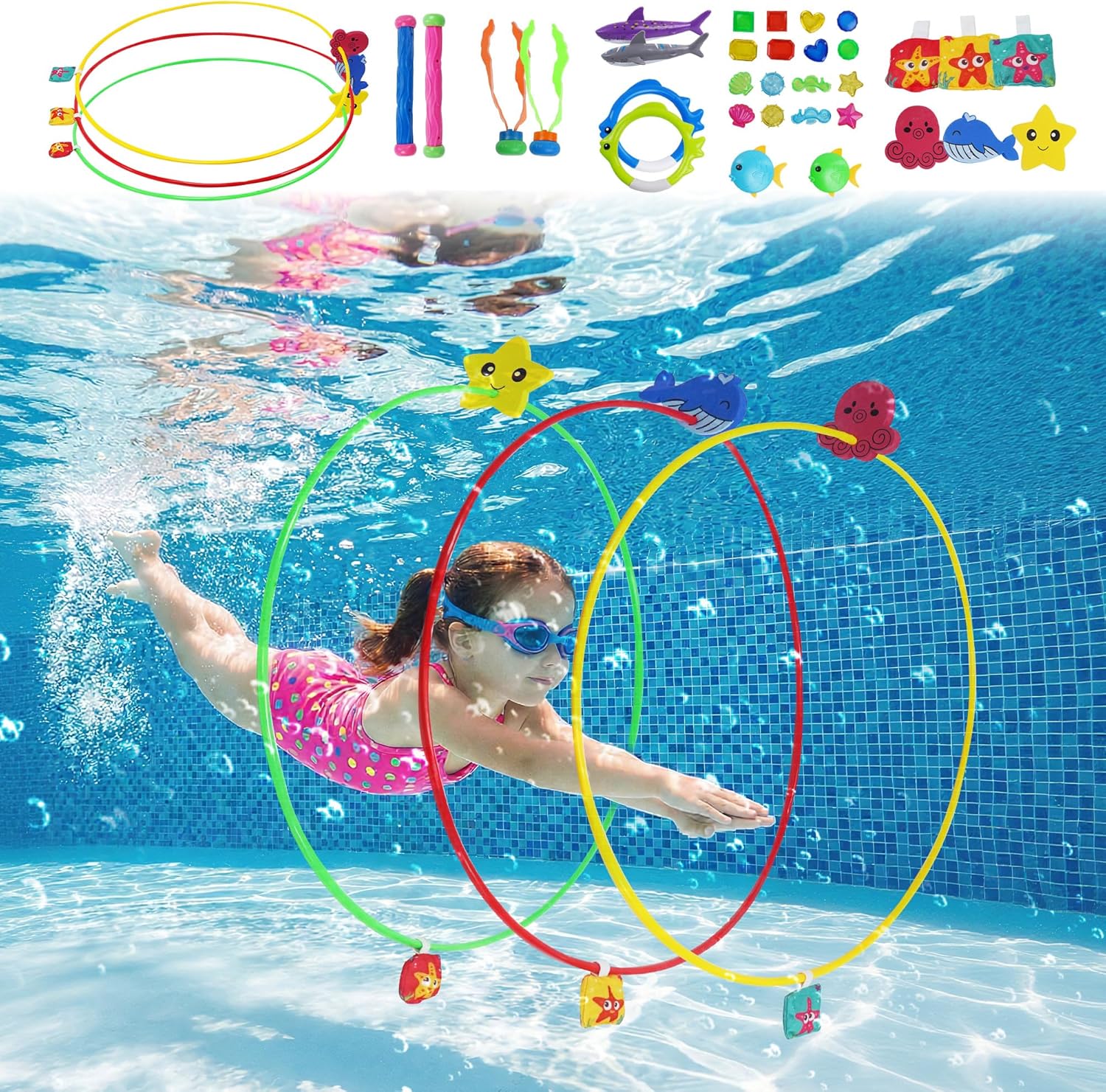 ool Diving Swimming Toys 16PCS