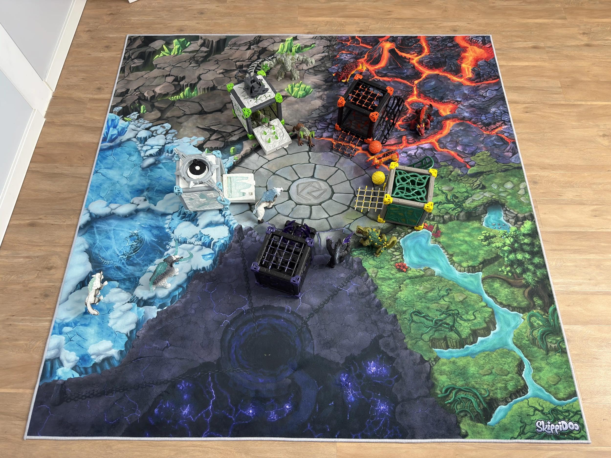 Spielteppich – Kinderzimmer-Teppich 160 x 160 cm, ideal für Spielfiguren, passend für Fantasy-Welten wie Schleich® Eldrador®