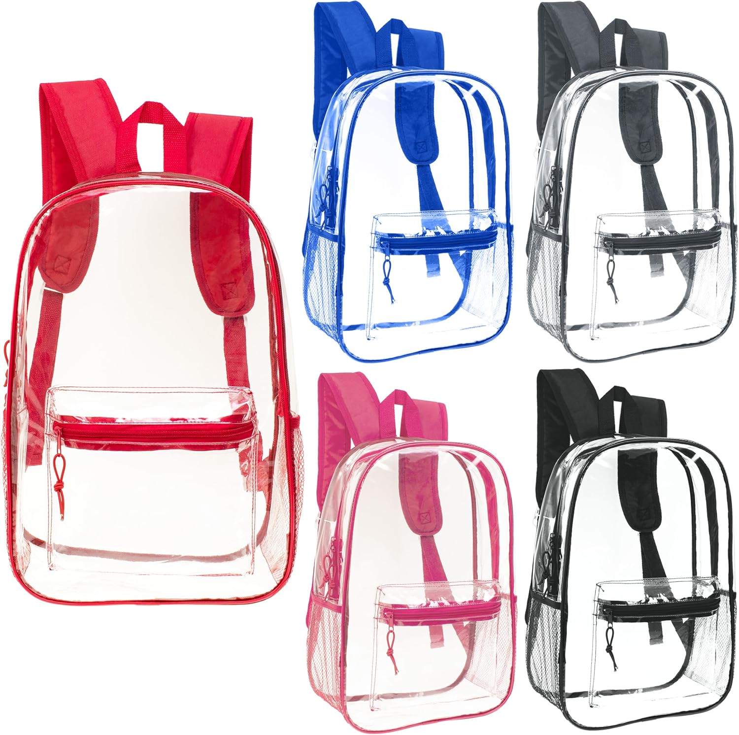 Moda West 17 Inch Bulk Backpacks with School Supply Kit - Case of 12 Wholesale Backpacks Assorted Colors