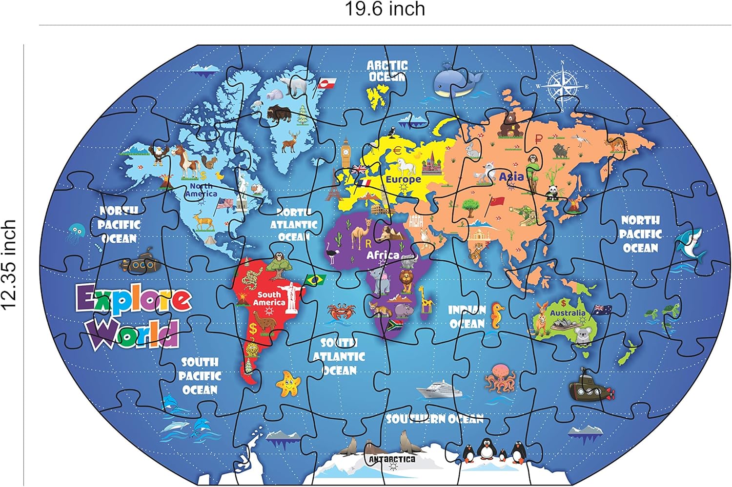 buy playautoma explore world app based augmented reality interactive learning games on world map jigsaw floor puzzle for kids innovative educational toy for boys and girls age 6 to 12 years