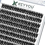 KEYYOU Volume Wispy Lash Extension 96pcs Individual Lashes D Curl 14mm Soft&Comfortable Easy DIY at Home