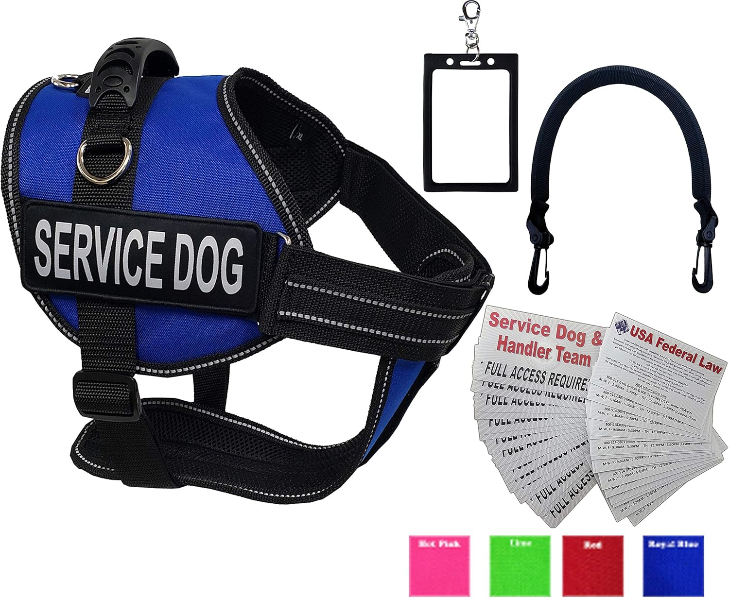 Activedogs Service Dog Vest Harness + Free Clipon Bridge Handle + Free Clipon ID