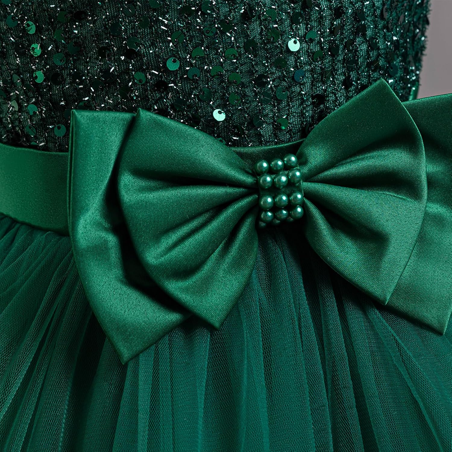 IDOPIP Toddler Girls Birthday Dresses Sequin Tulle Tutu Flower Girl Wedding Party Dress Pageant Formal First Communion Gown - Image 4