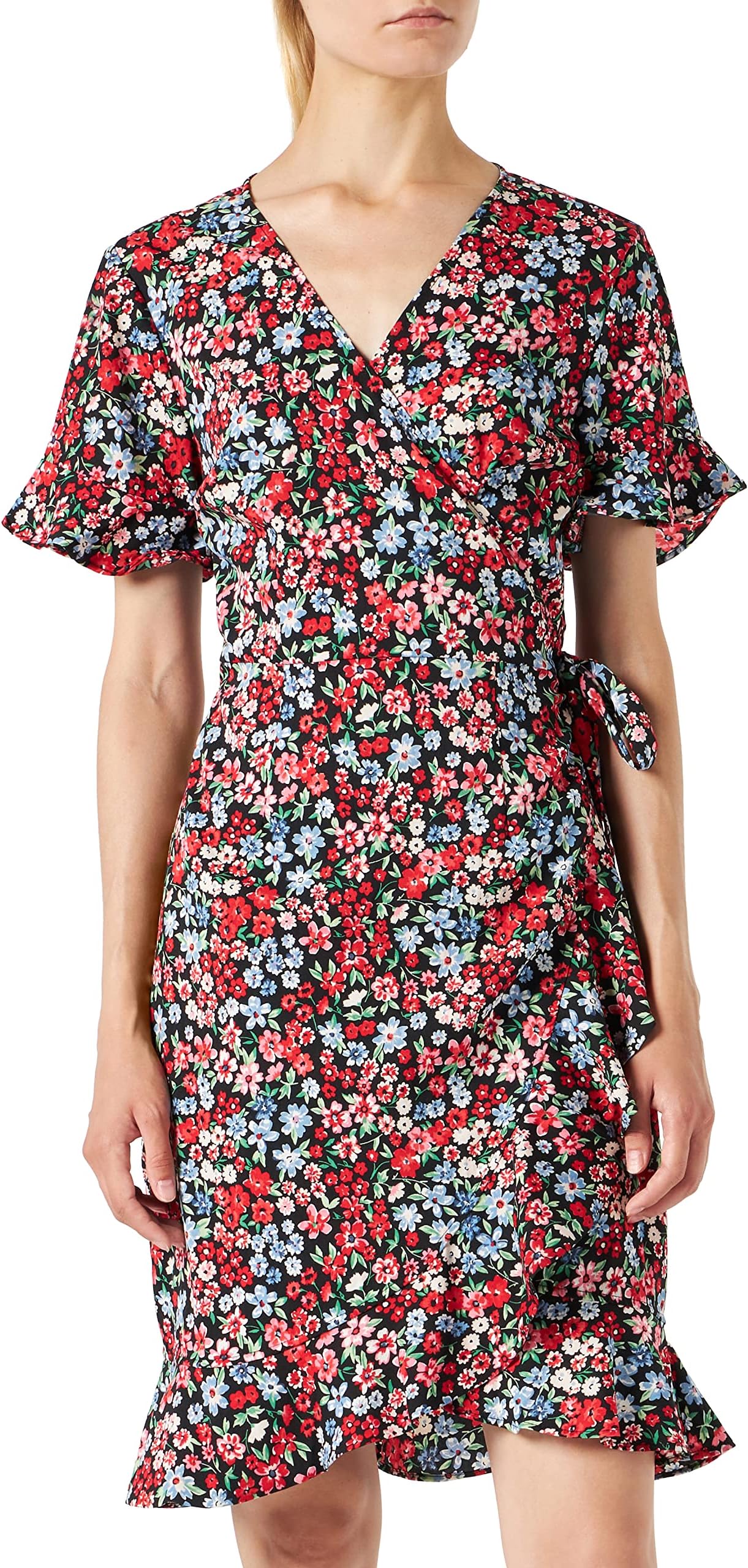 OnlyWomen's Onlolivia S/S Wrap Dress WVN Noos