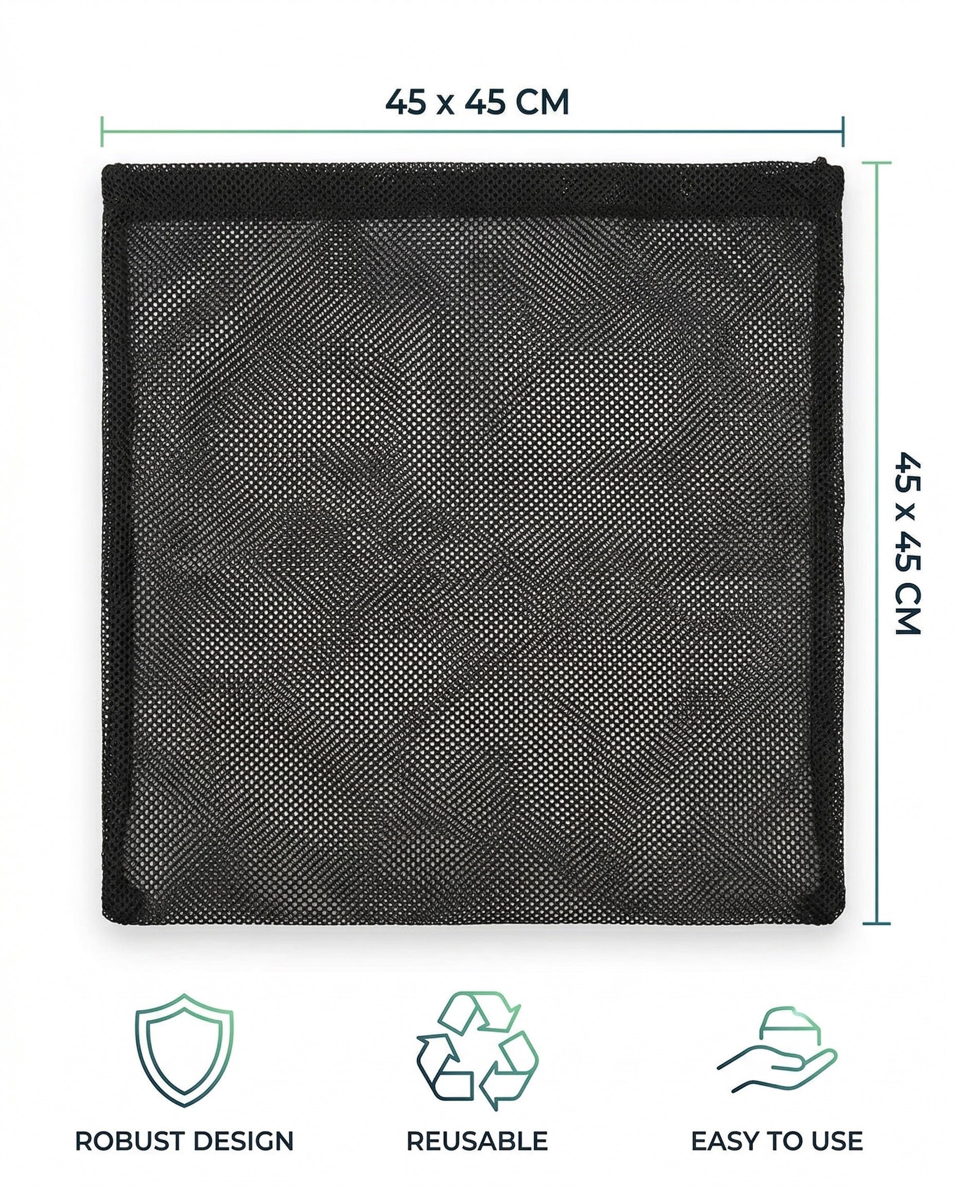 Borsa Filtrante a Rete per Pompa Acqua 45x45cm – Protezione Robusta, Filtrazione Efficace per Laghetto, Piscina. Previene Ostruzioni & Prolunga Vita Pompa.
