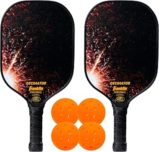 Franklin Pickleball 2 Player Carbon Fiber Paddle and X-40 Pickleball Set - (2) Carbon Fiber Paddles - (4) X-40 Balls - USA Pickleball Approved