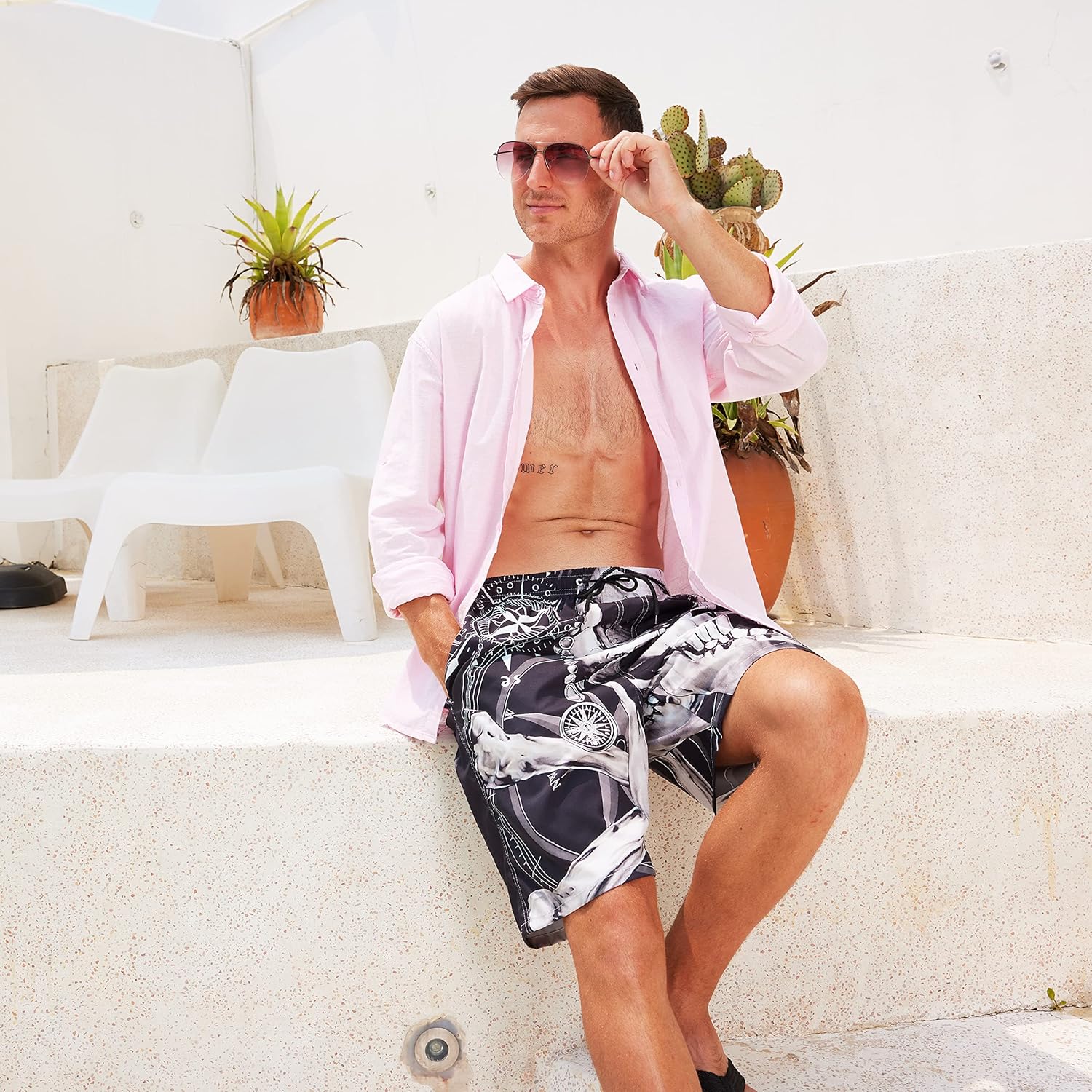 FT FENTENG Mens Swim Trunks Quick Dry Board Shorts with Mesh Lining, Breathable Surf Beach Shorts Swimwear Bathing Suits - Image 2