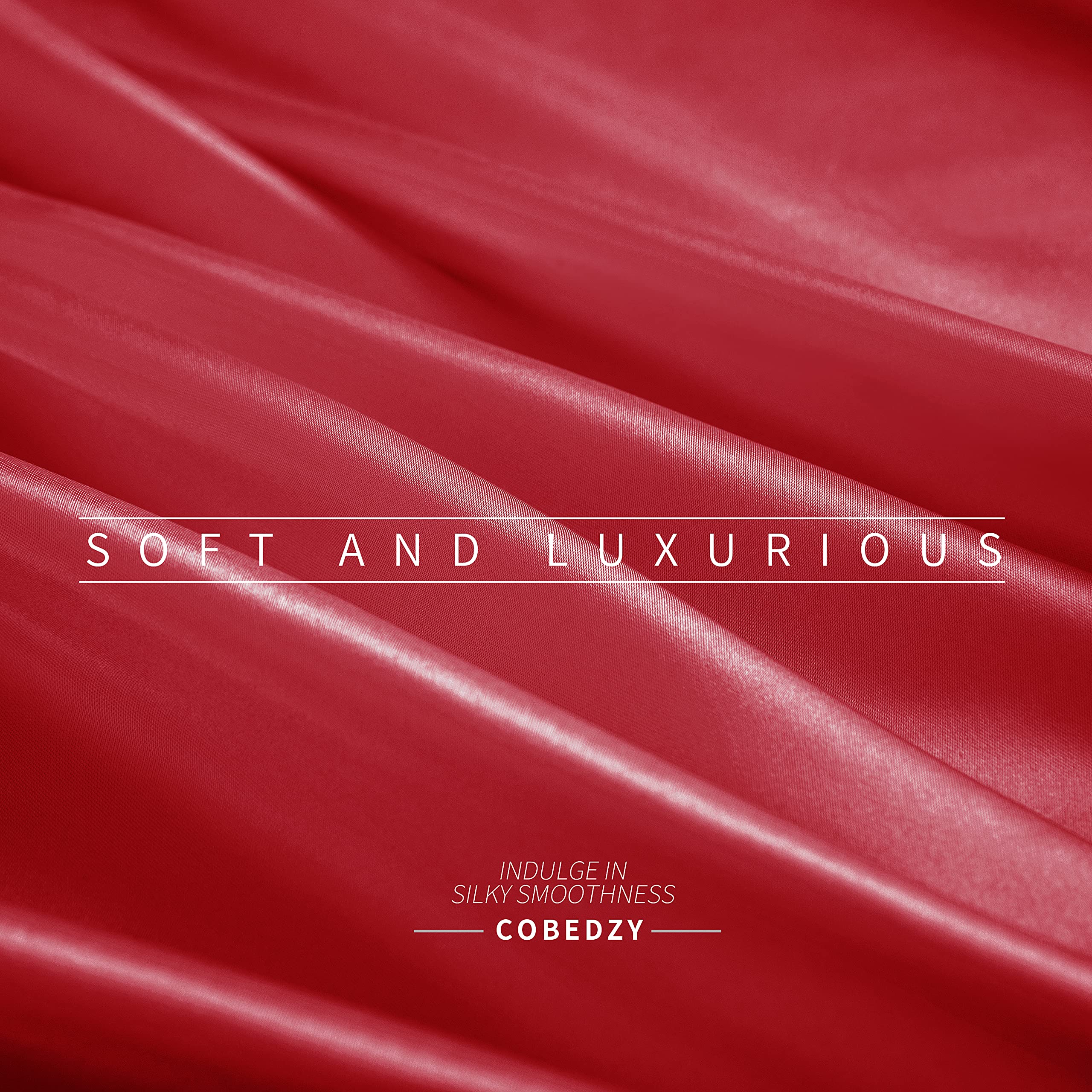 Set di lenzuola in raso rosso, 4 pezzi, per letto queen size, 1 lenzuolo con angoli profondi, 1 lenzuolo piatto, 2 federe
