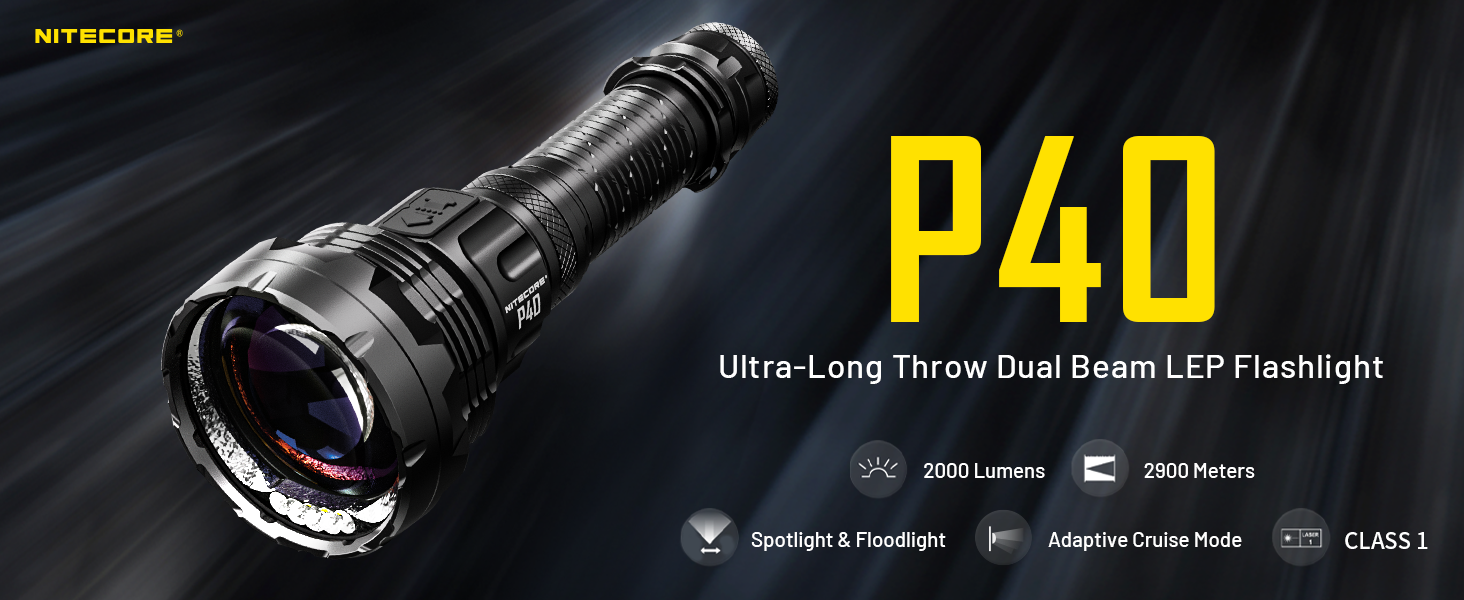 Amazon.com: Nitecore P40 Long-Range LEP Flashlight, 2000 Lumens