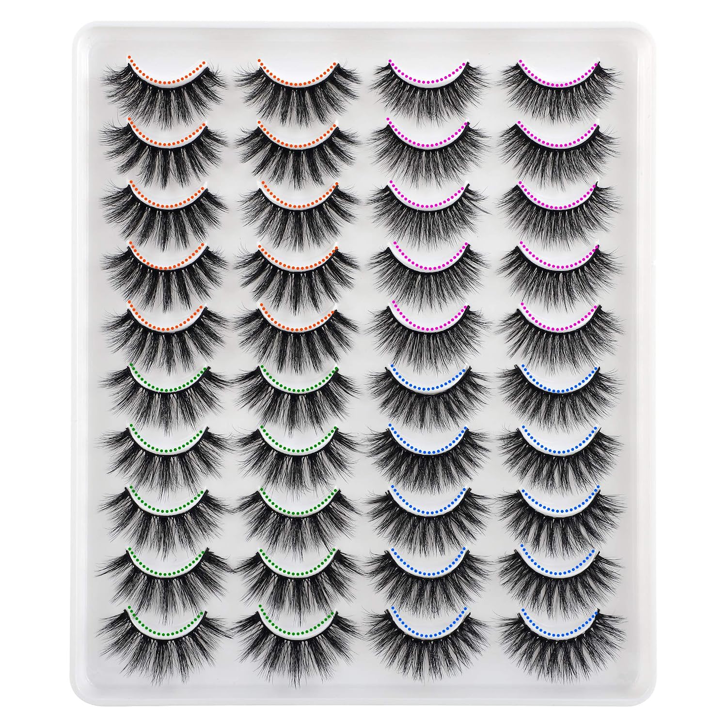 20 Pairs False Lashes Wholesale Bulk 4 Styles 3D Natural Dramatic Long Eyelashes Calphdiar