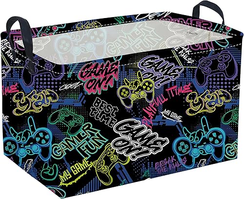 Vista 19 de Cestas de almacenamiento rectangulares para niños, organizador de cestas para bebés. Cesta linda con revestimiento impermeable de PE y asas. Cute