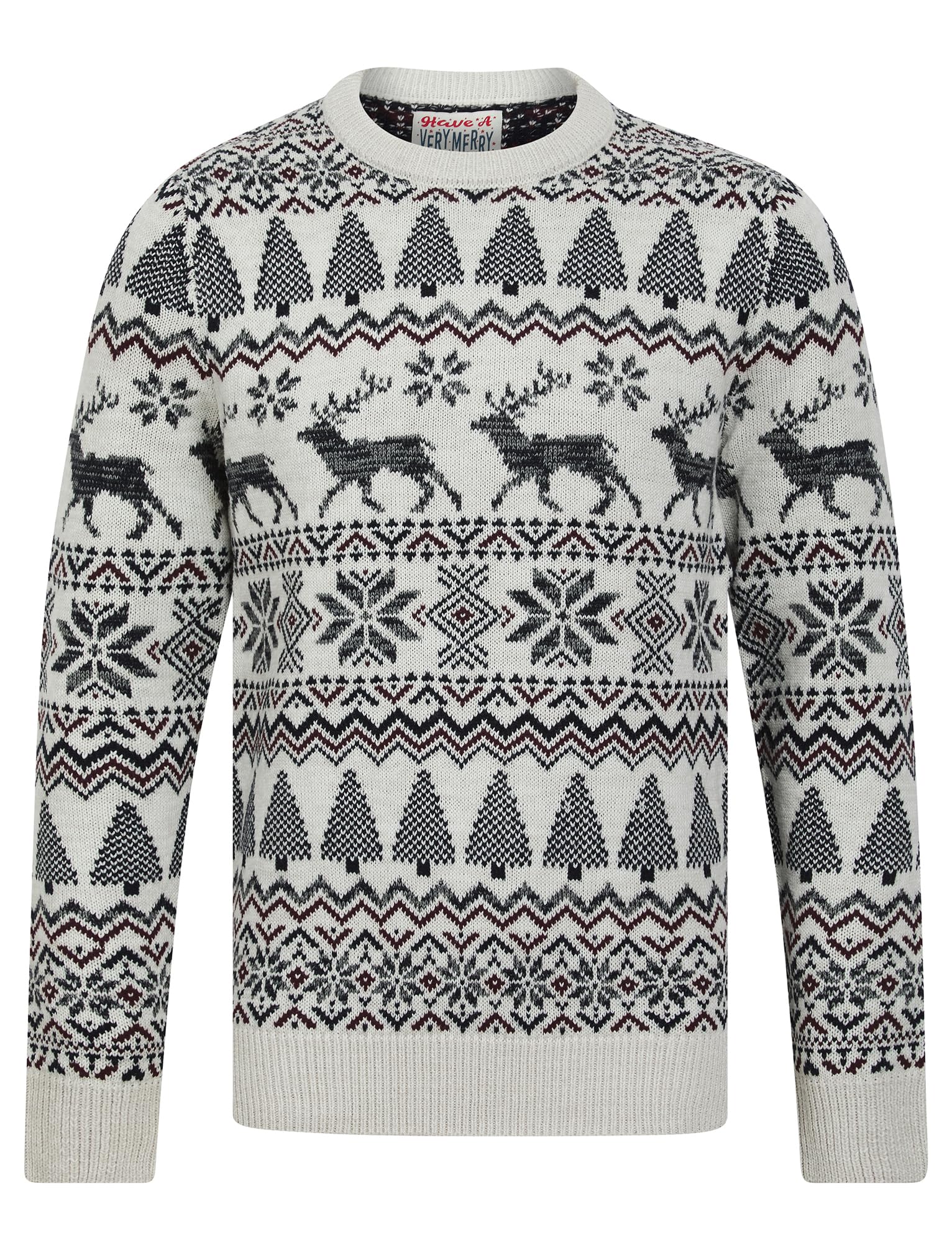 Mens Festive Jacquard Crew Neck Jumper -