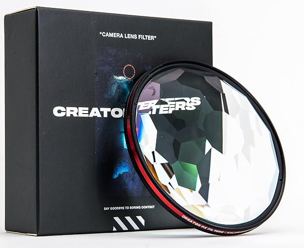 Creator FX Kaleidoscope Glass Prism Lens Filter | Prismatic Effect Filter for Cameras | Fractal Filter for Repeated Subjects (Fits 82mm, 77mm, 72mm, 67mm Ø) - Kaleidoscope Prism FX