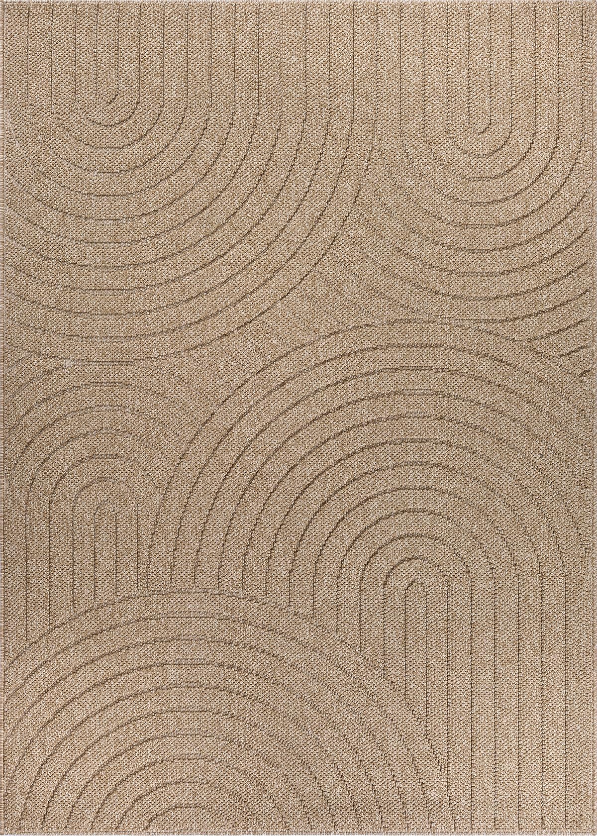 the carpet Cairo – Tapis d’extérieur résistant aux intempéries, Aspect Jute Naturel avec Boucles, Durable, Facile d’Entretien, pour Balcon, terrasse et Jardin, 160 x 220 cm