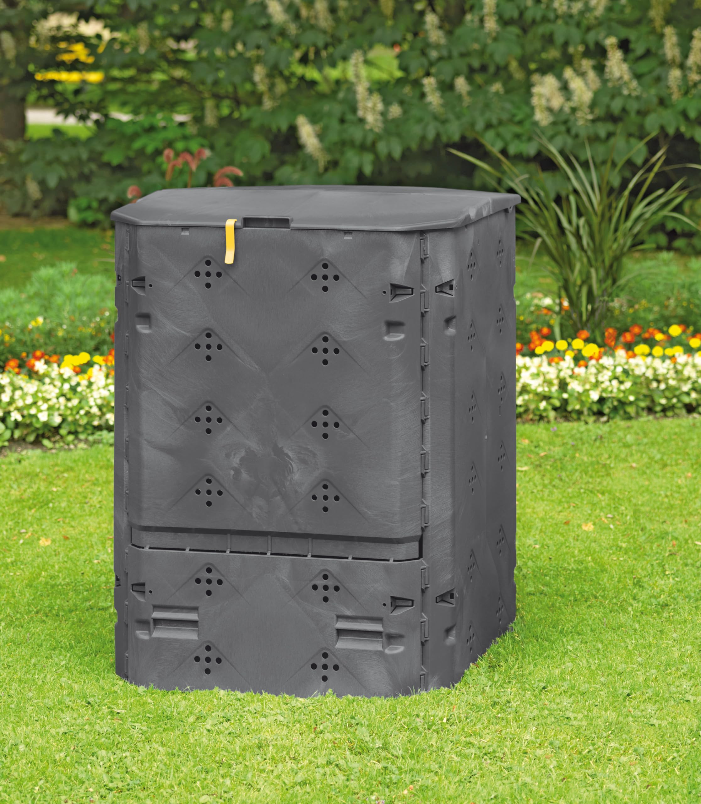 JUWEL Ganzjahres-Komposter KIO 400 (400 l, für Garten- / Küchenabfälle, Gartenkomposter mit Befüllklappe/Windsicherung, UV- /witterungsbeständig, Behälter aus Recyclingkunststoff) 20161, Grün