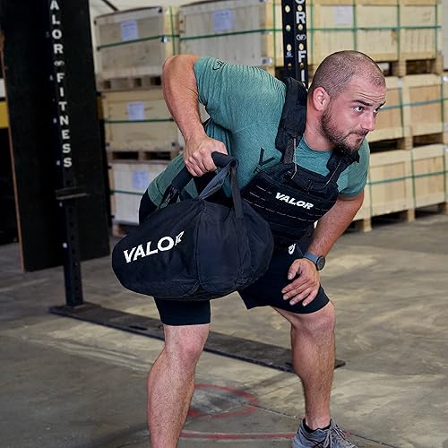 Miniatura 4 de Valor Fitness Bolsa de arena Work Out - Bolsa de lona autolenada - Mango de agarre grueso - Construcción de vinilo resistente - Cremallera reforzada